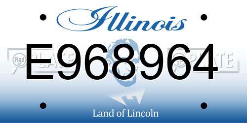 E968964 Illinois License Plate