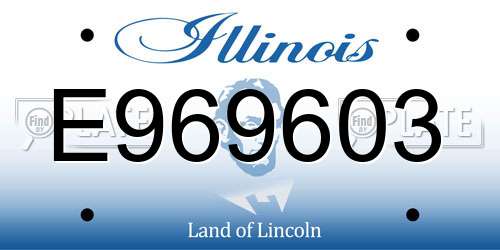 E969603 Illinois License Plate