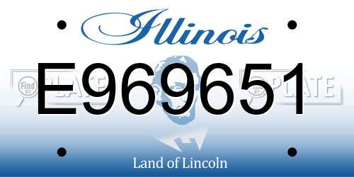E969651 Illinois License Plate