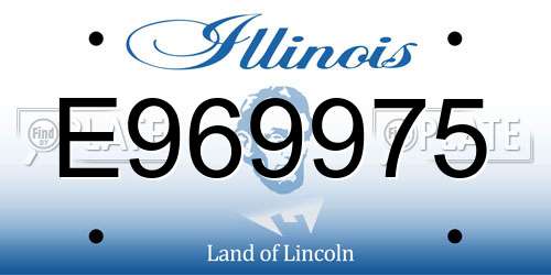E969975 Illinois License Plate