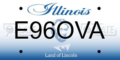 E96OVA Illinois License Plate