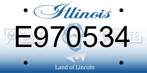 E970534 Illinois License Plate
