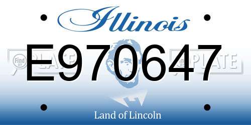 E970647 Illinois License Plate