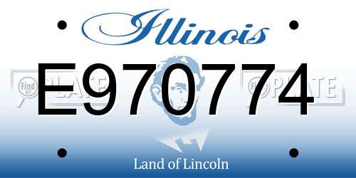 E970774 Illinois License Plate