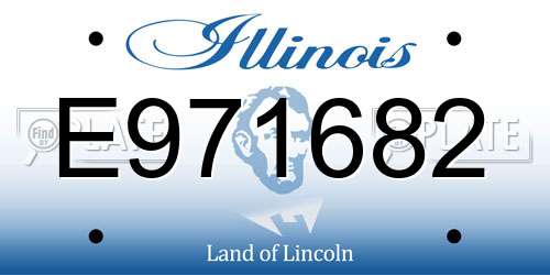 E971682 Illinois License Plate