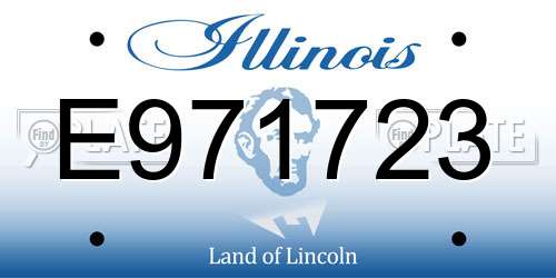 E971723 Illinois License Plate