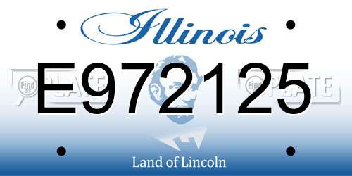 E972125 Illinois License Plate