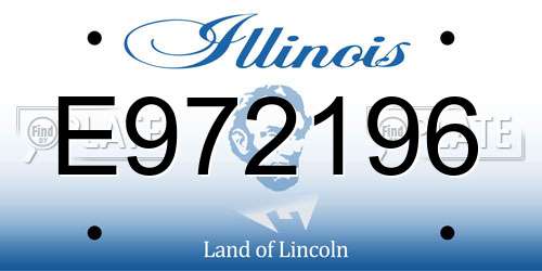 E972196 Illinois License Plate