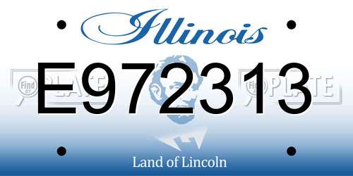 E972313 Illinois License Plate