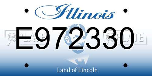 E972330 Illinois License Plate