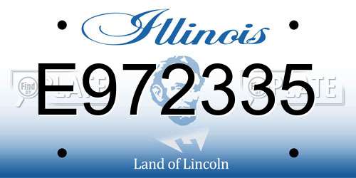 E972335 Illinois License Plate