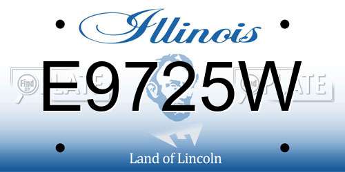 E9725W Illinois License Plate