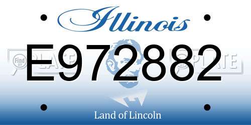 E972882 Illinois License Plate