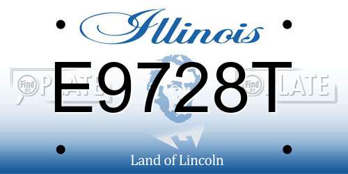 E9728T Illinois License Plate