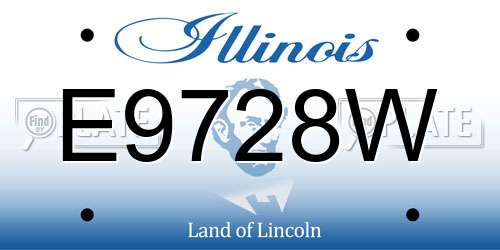 E9728W Illinois License Plate