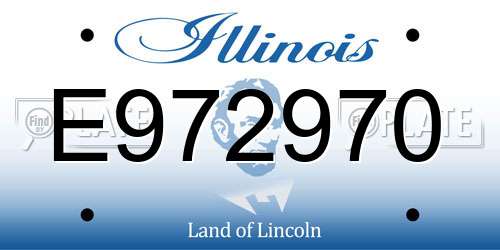 E972970 Illinois License Plate