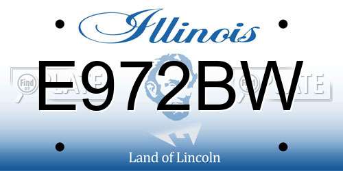 E972BW Illinois License Plate