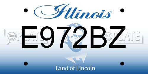 E972BZ Illinois License Plate