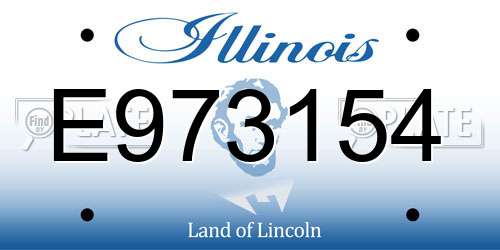 E973154 Illinois License Plate