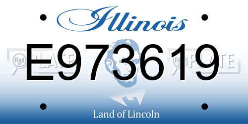 E973619 Illinois License Plate