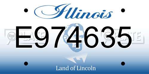 E974635 Illinois License Plate