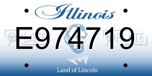 E974719 Illinois License Plate