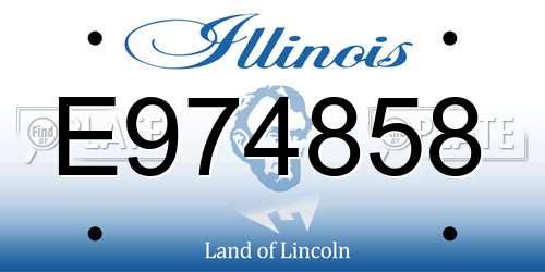 E974858 Illinois License Plate