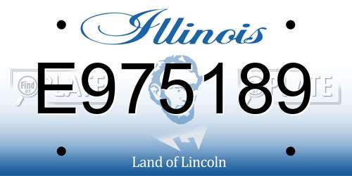 E975189 Illinois License Plate