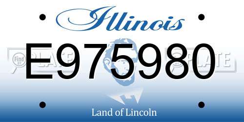 E975980 Illinois License Plate