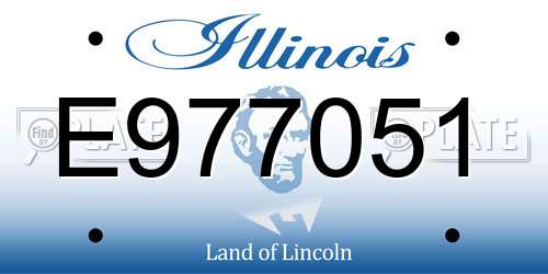 E977051 Illinois License Plate