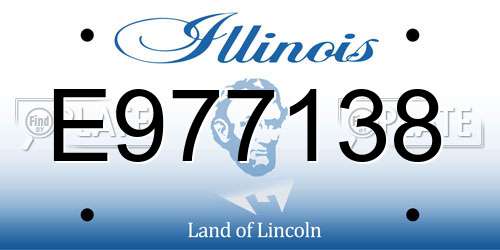 E977138 Illinois License Plate