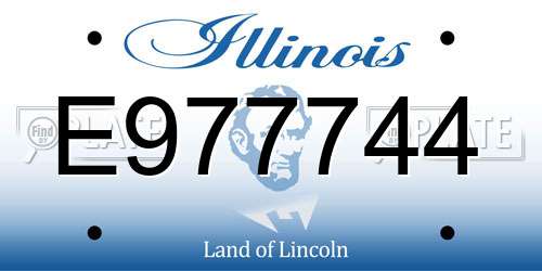 E977744 Illinois License Plate