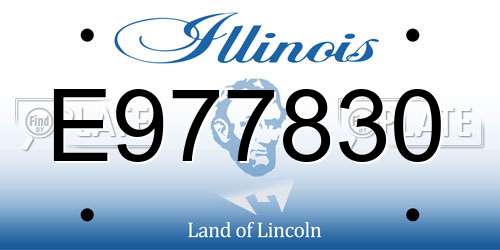 E977830 Illinois License Plate