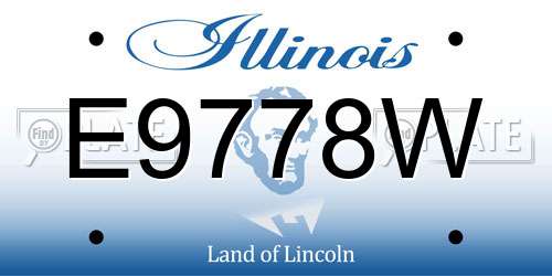 E9778W Illinois License Plate