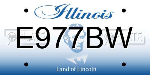 E977BW Illinois License Plate