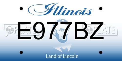 E977BZ Illinois License Plate