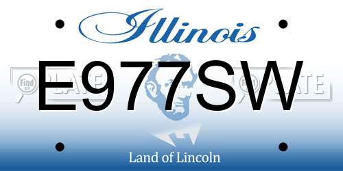 E977SW Illinois License Plate