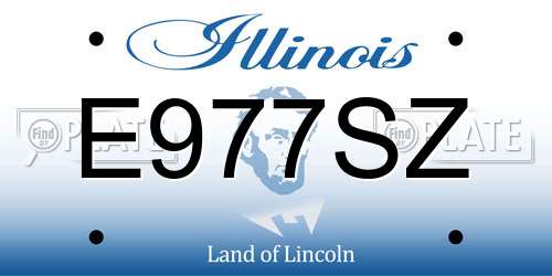 E977SZ Illinois License Plate