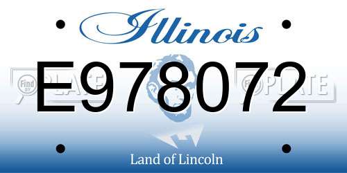 E978072 Illinois License Plate