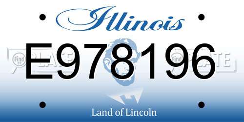 E978196 Illinois License Plate