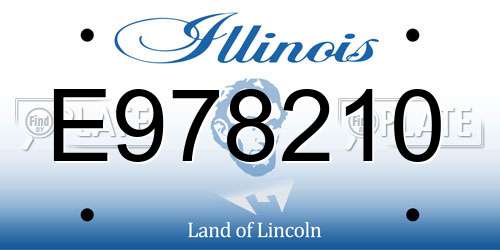 E978210 Illinois License Plate