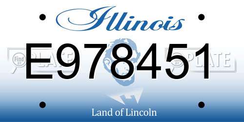 E978451 Illinois License Plate