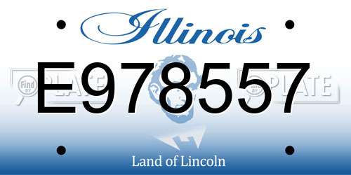 E978557 Illinois License Plate