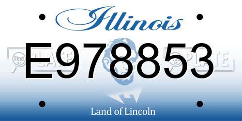 E978853 Illinois License Plate