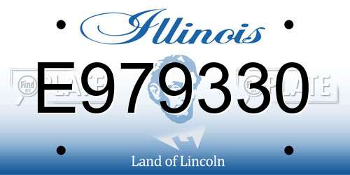 E979330 Illinois License Plate