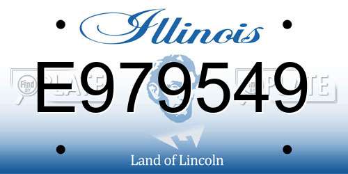 E979549 Illinois License Plate