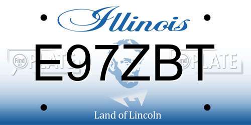 E97ZBT Illinois License Plate