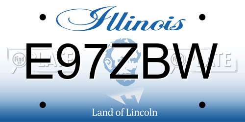 E97ZBW Illinois License Plate