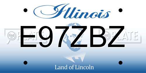 E97ZBZ Illinois License Plate