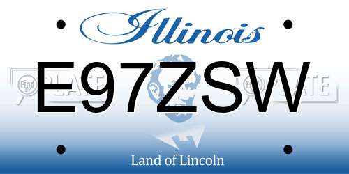 E97ZSW Illinois License Plate